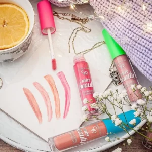 رژ لب مایع حجم دهنده میس بیوتی GLOW SHINE گلدن رز
