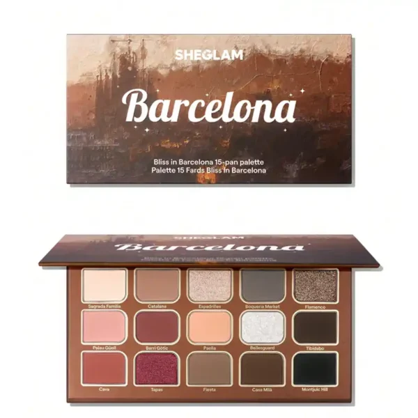 پالت سایه چشم ۱۵ رنگ شیگلم مدل BLISS IN BARCELONA